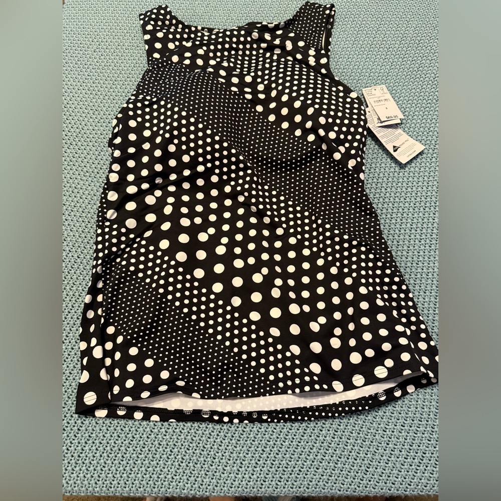 Lands' End Black and White Tankini with soft bra.